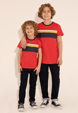 Erkek Çocuk Kırmızı Bisiklet Yaka Tişört - 50284910027