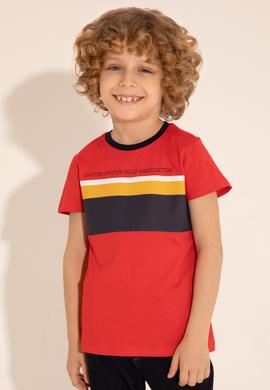Erkek Çocuk Kırmızı Bisiklet Yaka Tişört - 50284910027