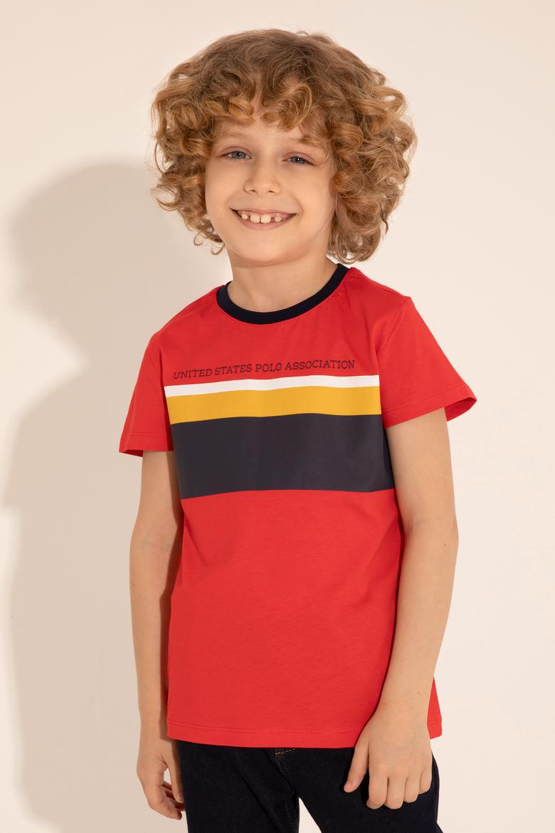 Erkek Çocuk Kırmızı Bisiklet Yaka Tişört - 50284910027