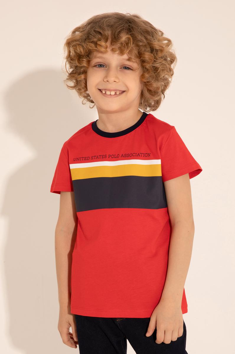 Erkek Çocuk Kırmızı Bisiklet Yaka Tişört