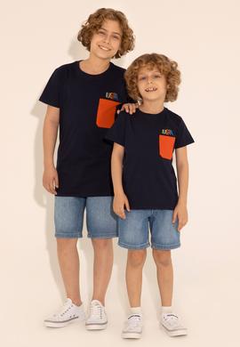 Erkek Çocuk Lacivert Bisiklet Yaka Tişört - 50288449005