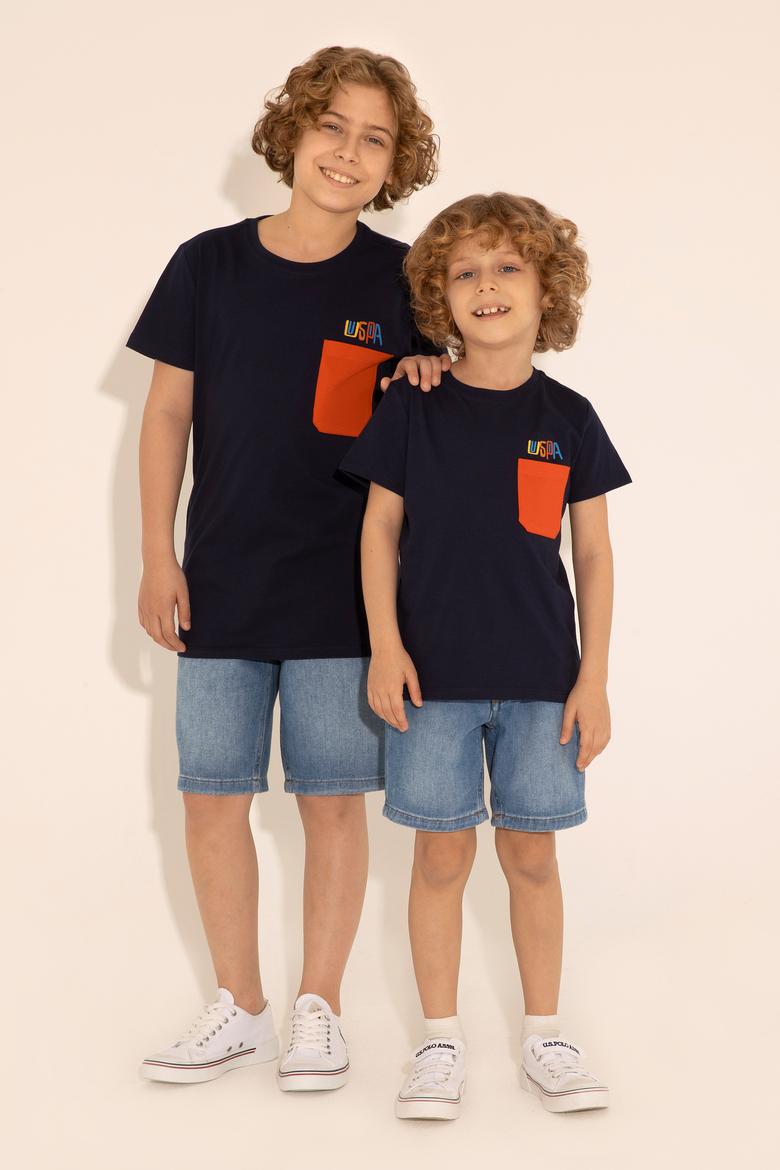 Erkek Çocuk Lacivert Bisiklet Yaka Tişört