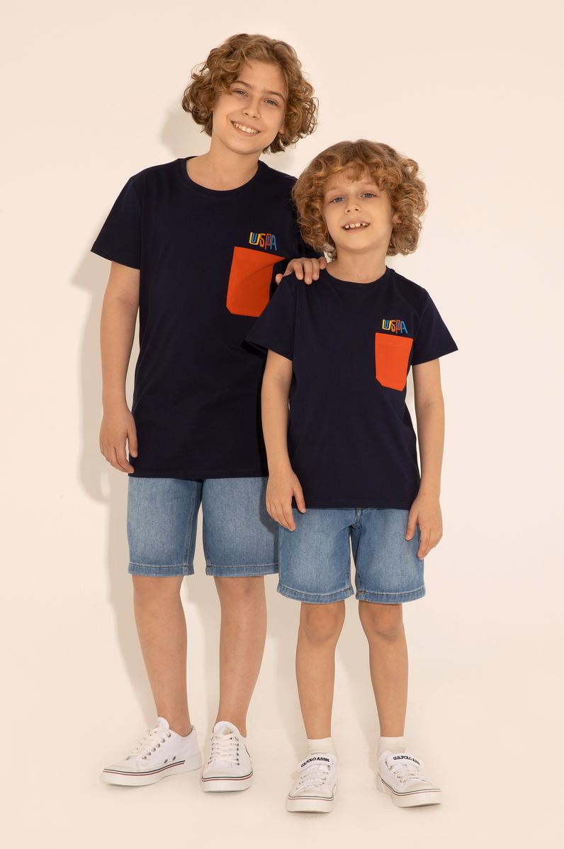 Erkek Çocuk Lacivert Bisiklet Yaka Tişört