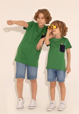 Erkek Çocuk Yeşil Bisiklet Yaka Tişört - 50288449014