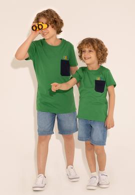 Erkek Çocuk Yeşil Bisiklet Yaka Tişört - 50288449014