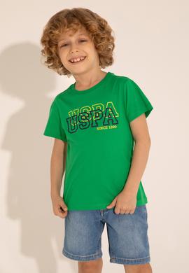 Erkek Çocuk Elma Yeşili Basic Bisiklet Yaka Tişört - 50288070090