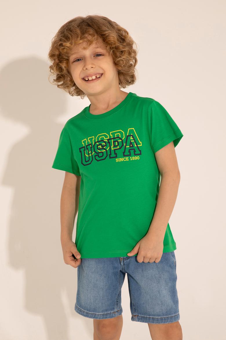 Erkek Çocuk Elma Yeşili Basic Bisiklet Yaka Tişört - 50288070090