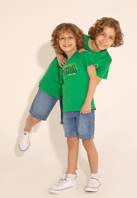 Erkek Çocuk Elma Yeşili Basic Bisiklet Yaka Tişört - 50288070090