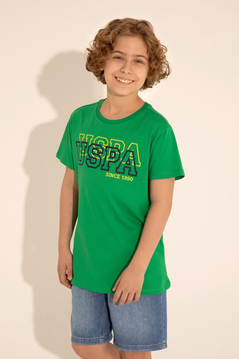 Erkek Çocuk Elma Yeşili Basic Bisiklet Yaka Tişört - 50288070090