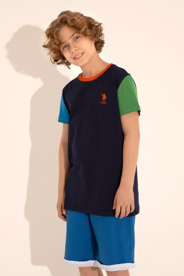 Erkek Çocuk Lacivert Bisiklet Yaka Tişört - 50284822025