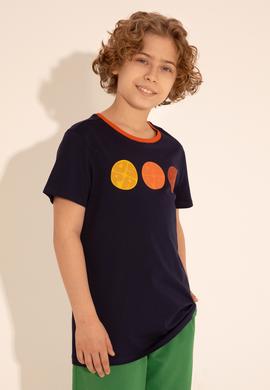 Erkek Çocuk Lacivert Bisiklet Yaka Tişört - 50288057018