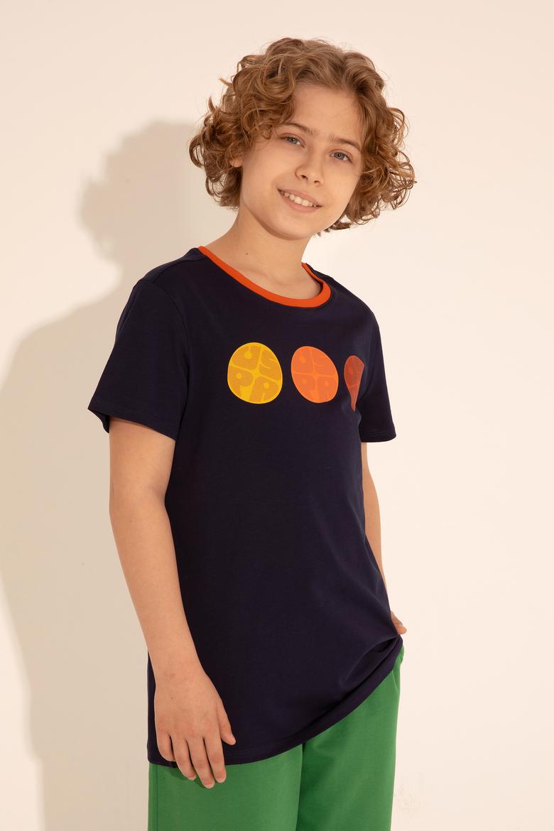 Erkek Çocuk Lacivert Bisiklet Yaka Tişört - 50288057018