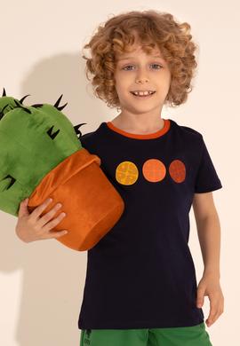 Erkek Çocuk Lacivert Bisiklet Yaka Tişört - 50288057018