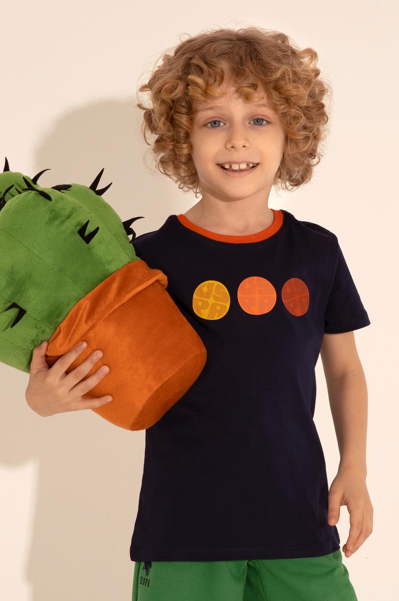 Erkek Çocuk Lacivert Bisiklet Yaka Tişört