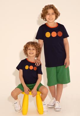 Erkek Çocuk Lacivert Bisiklet Yaka Tişört - 50288057018