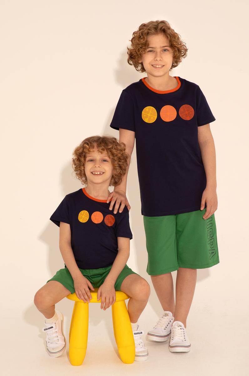 Erkek Çocuk Lacivert Bisiklet Yaka Tişört