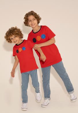 Erkek Çocuk Kırmızı Bisiklet Yaka Tişört - 50288057047