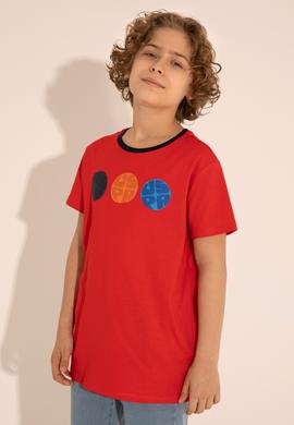 Erkek Çocuk Kırmızı Bisiklet Yaka Tişört - 50288057047