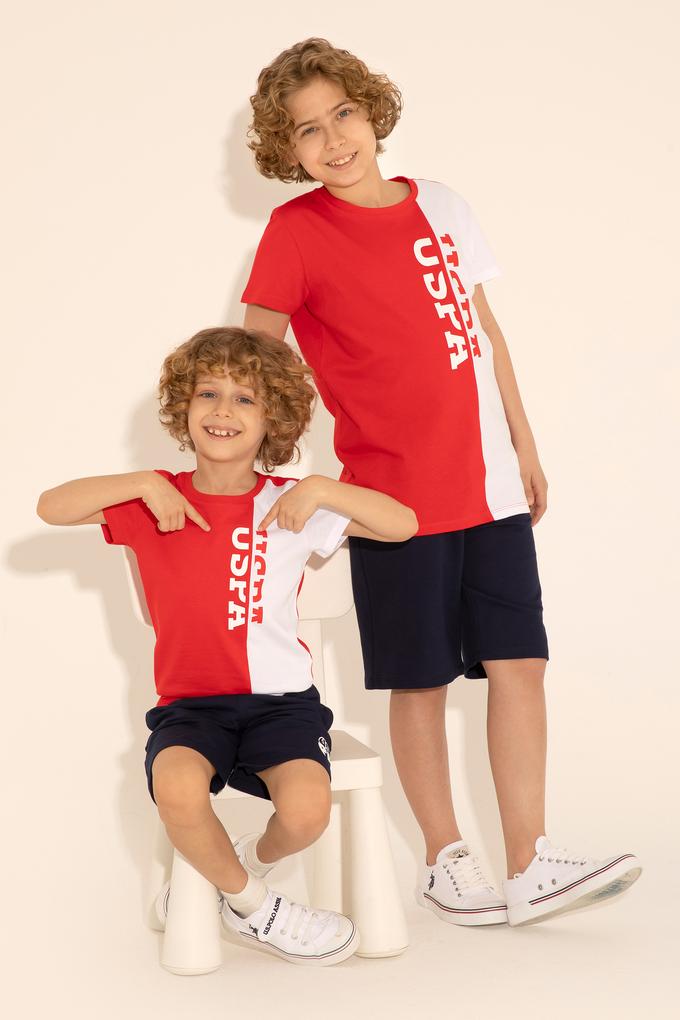 Erkek Çocuk Kırmızı Bisiklet Yaka Tişört