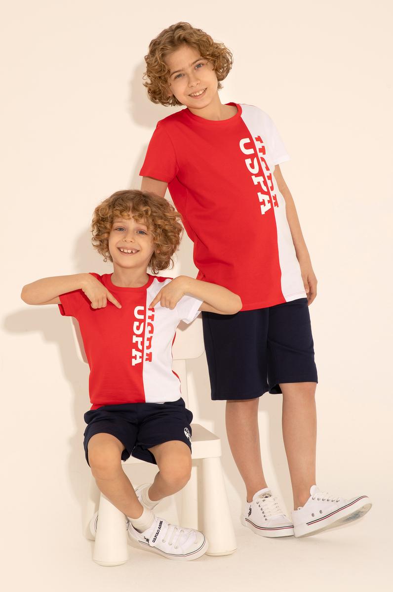 Erkek Çocuk Kırmızı Bisiklet Yaka Tişört