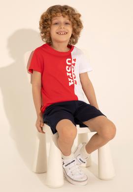 Erkek Çocuk Kırmızı Bisiklet Yaka Tişört - 50284889067