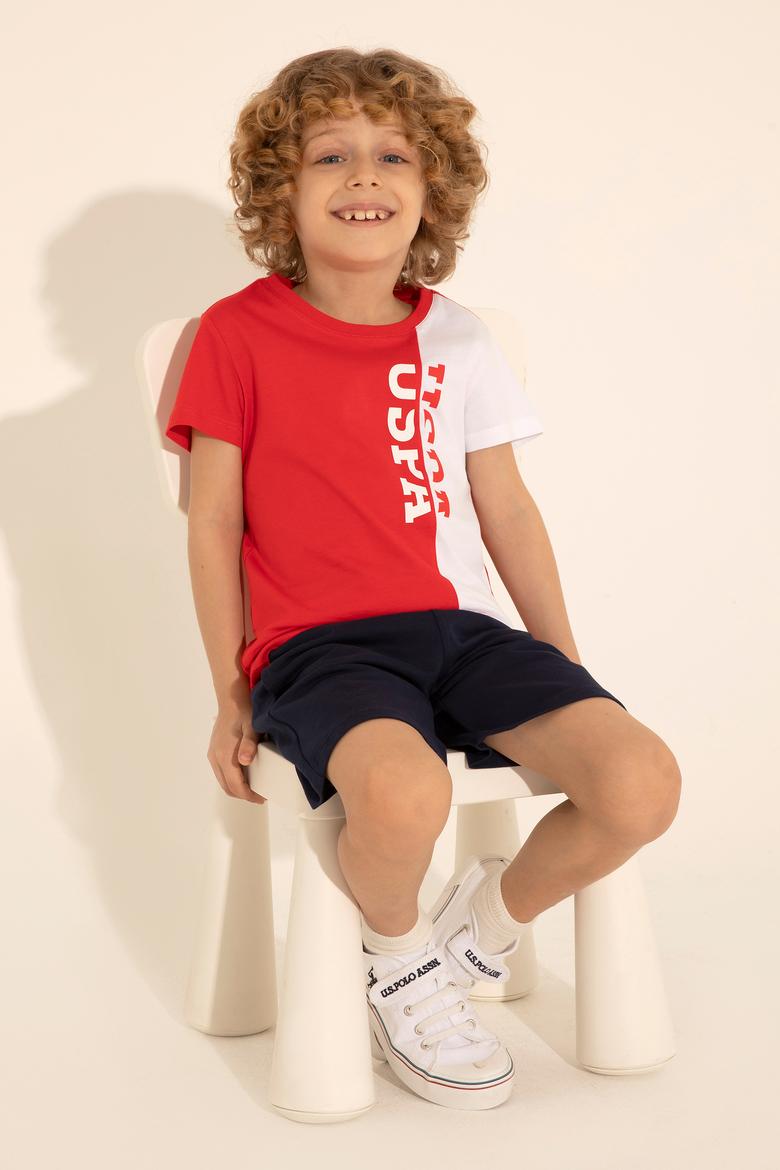 Erkek Çocuk Kırmızı Bisiklet Yaka Tişört - 50284889067