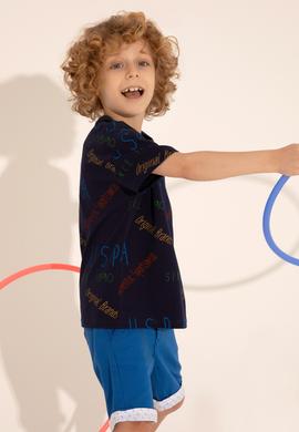 Erkek Çocuk Lacivert Bisiklet Yaka Tişört - 50288061018