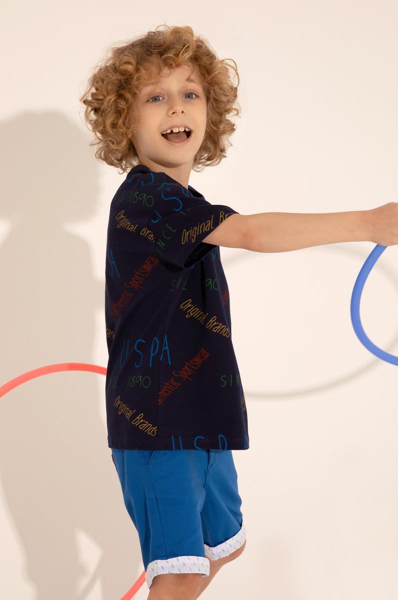 Erkek Çocuk Lacivert Bisiklet Yaka Tişört