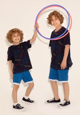 Erkek Çocuk Lacivert Bisiklet Yaka Tişört - 50288061018