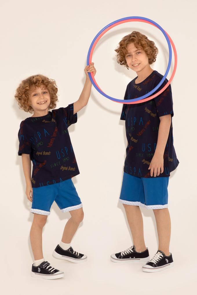 Erkek Çocuk Lacivert Bisiklet Yaka Tişört