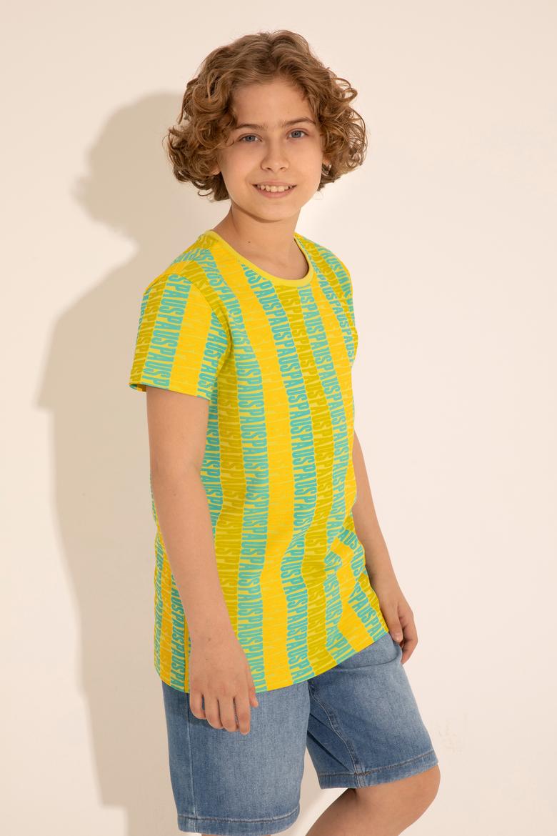 Erkek Çocuk Fıstık Yeşili Bisiklet Yaka Tişört - 50288049003