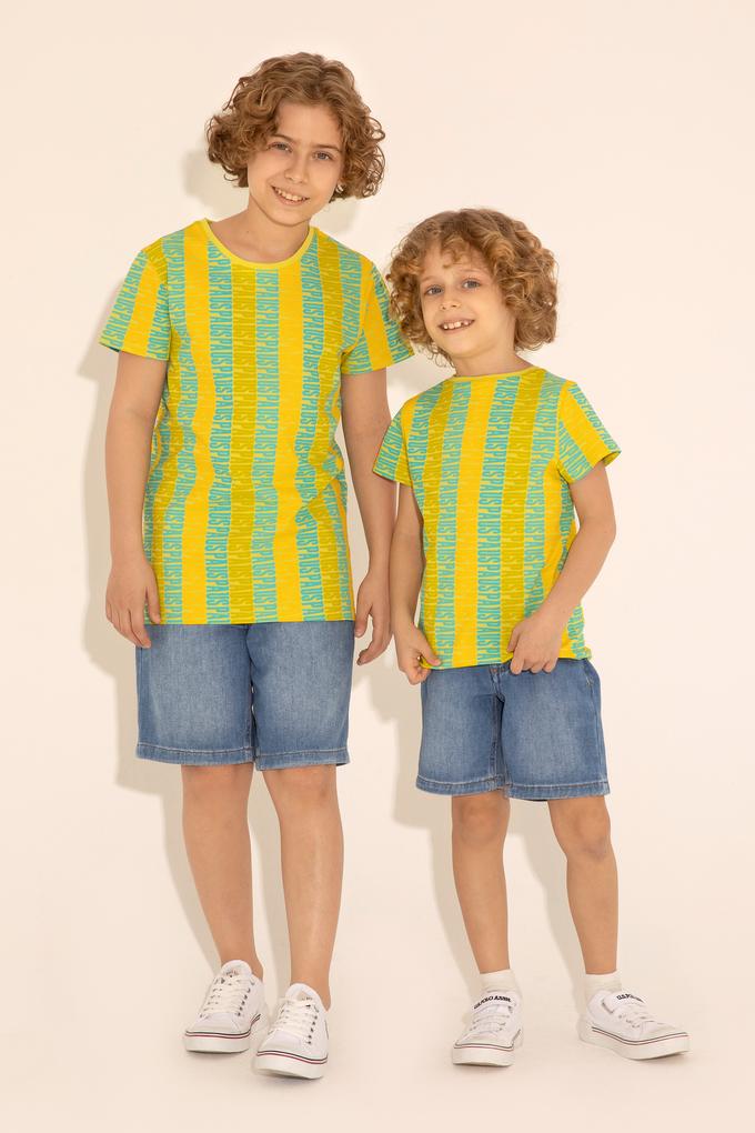 Erkek Çocuk Fıstık Yeşili Bisiklet Yaka Tişört