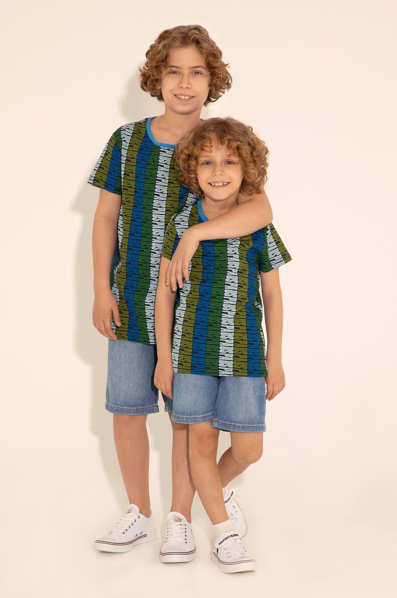 Erkek Çocuk Lacivert Bisiklet Yaka Tişört