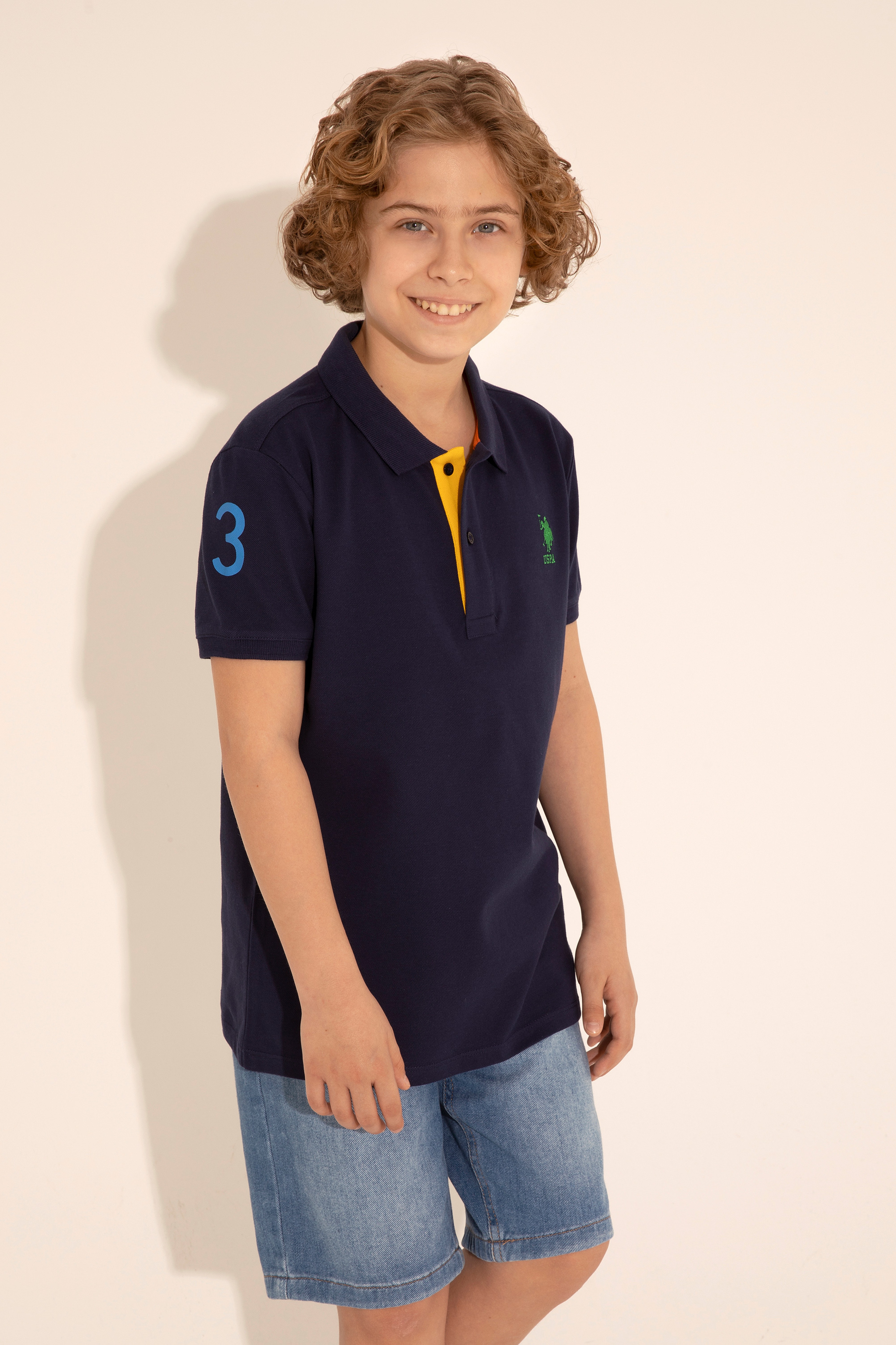 Erkek Çocuk Lacivert Polo Yaka Tişört - Image 3