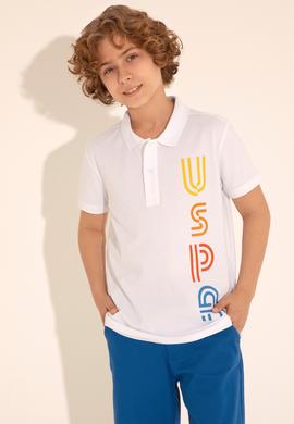 Erkek Çocuk Beyaz Polo Yaka Tişört - 50288122022