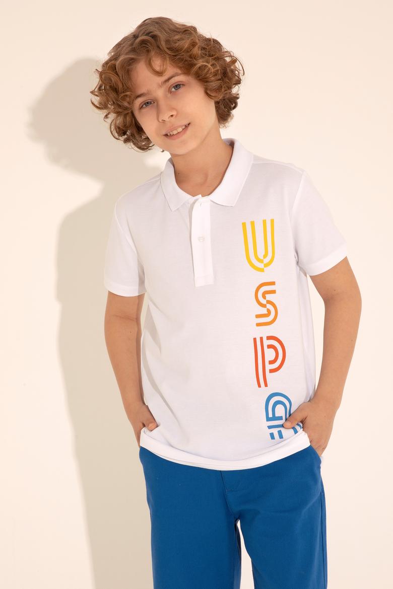 Erkek Çocuk Beyaz Polo Yaka Tişört - 50288122022