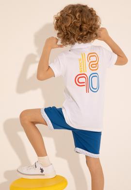 Erkek Çocuk Beyaz Polo Yaka Tişört - 50288122022