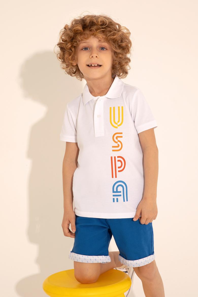 Erkek Çocuk Beyaz Polo Yaka Tişört - 50288122022