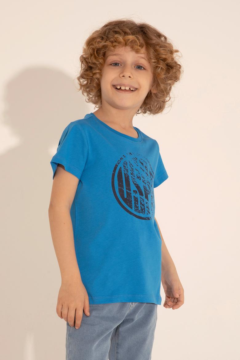 Erkek Çocuk Saks Basic Bisiklet Yaka Tişört - 50284819131