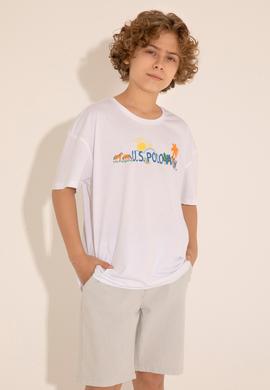 Erkek Çocuk Beyaz Bisiklet Yaka Tişört - 50288050015