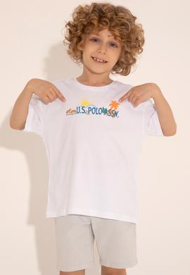 Erkek Çocuk Beyaz Bisiklet Yaka Tişört - 50288050015