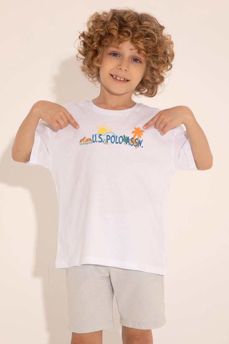 Erkek Çocuk Beyaz Bisiklet Yaka Tişört - 50288050015