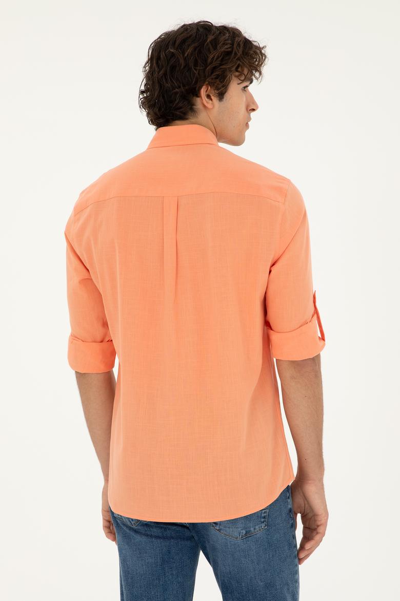 Erkek Kiremit Uzun Kollu Basic Gömlek - 50288648120