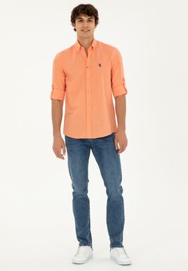 Erkek Kiremit Uzun Kollu Basic Gömlek - 50288648120