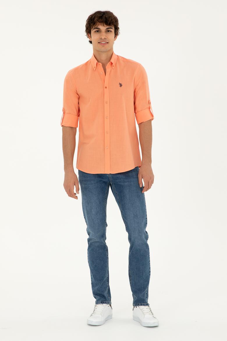 Erkek Kiremit Uzun Kollu Basic Gömlek - 50288648120