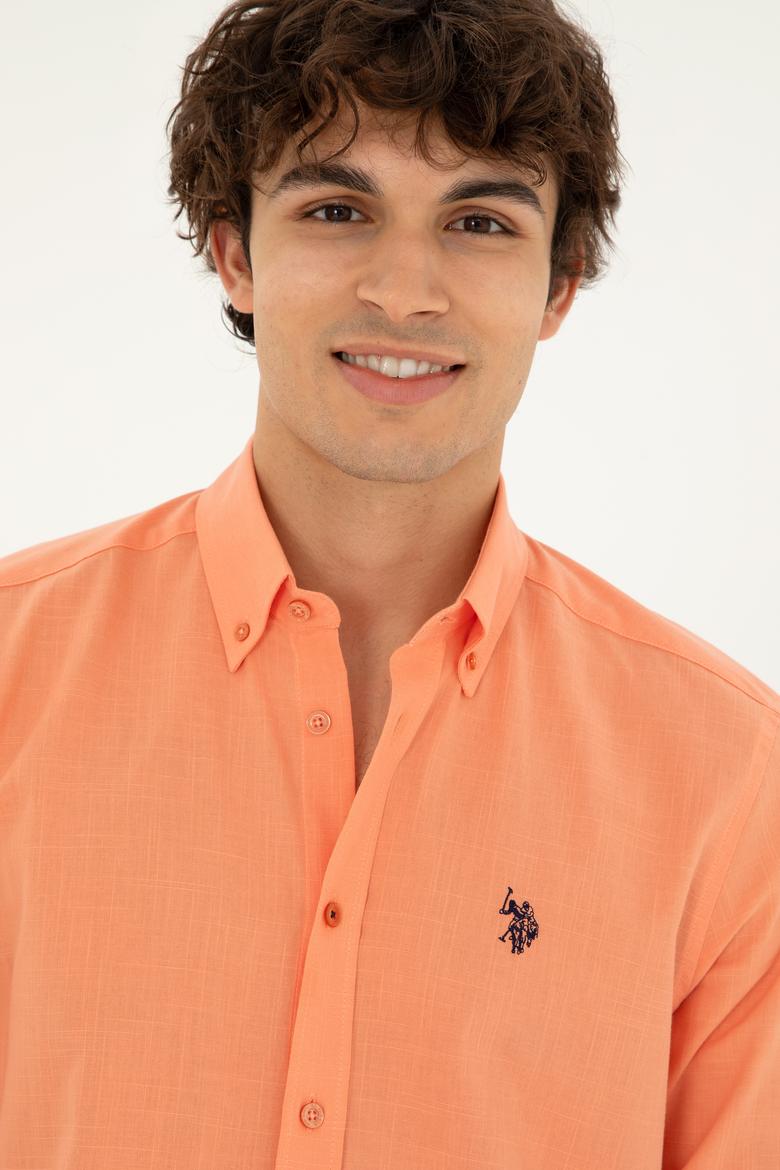 Erkek Kiremit Uzun Kollu Basic Gömlek - 50288648120