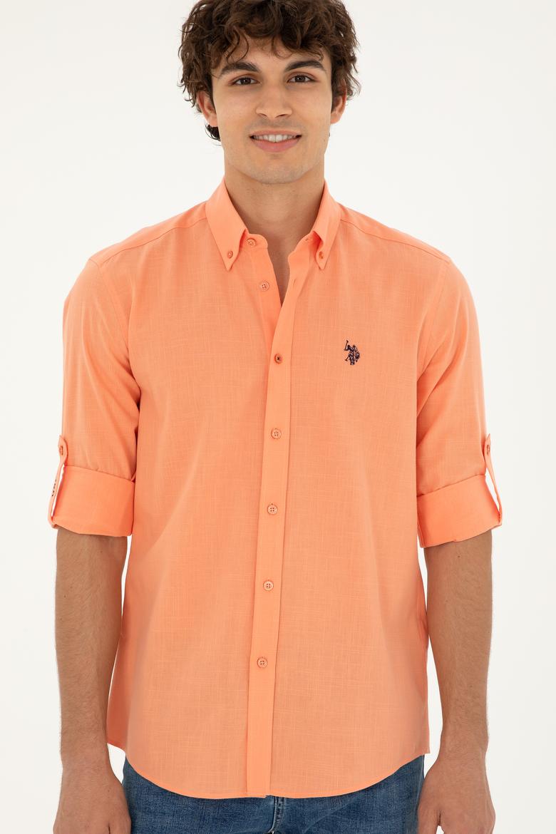 Erkek Kiremit Uzun Kollu Basic Gömlek - 50288648120