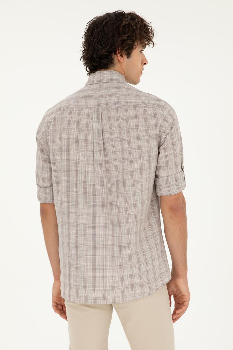 Erkek Haki Uzun Kollu Gömlek - 50282806014