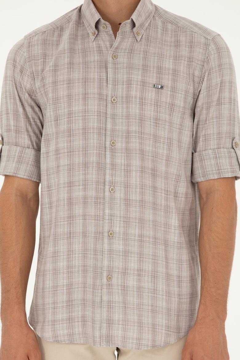 Erkek Haki Uzun Kollu Gömlek - 50282806014