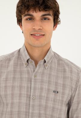 Erkek Haki Uzun Kollu Gömlek - 50282806014